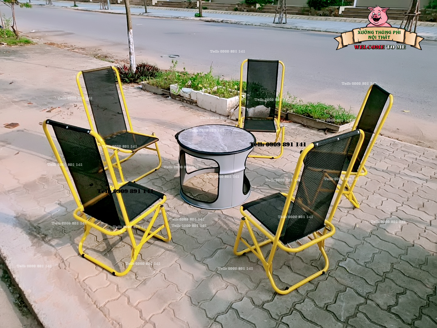 Bộ bàn thùng phi quán cafe, trà chanh bình dân
