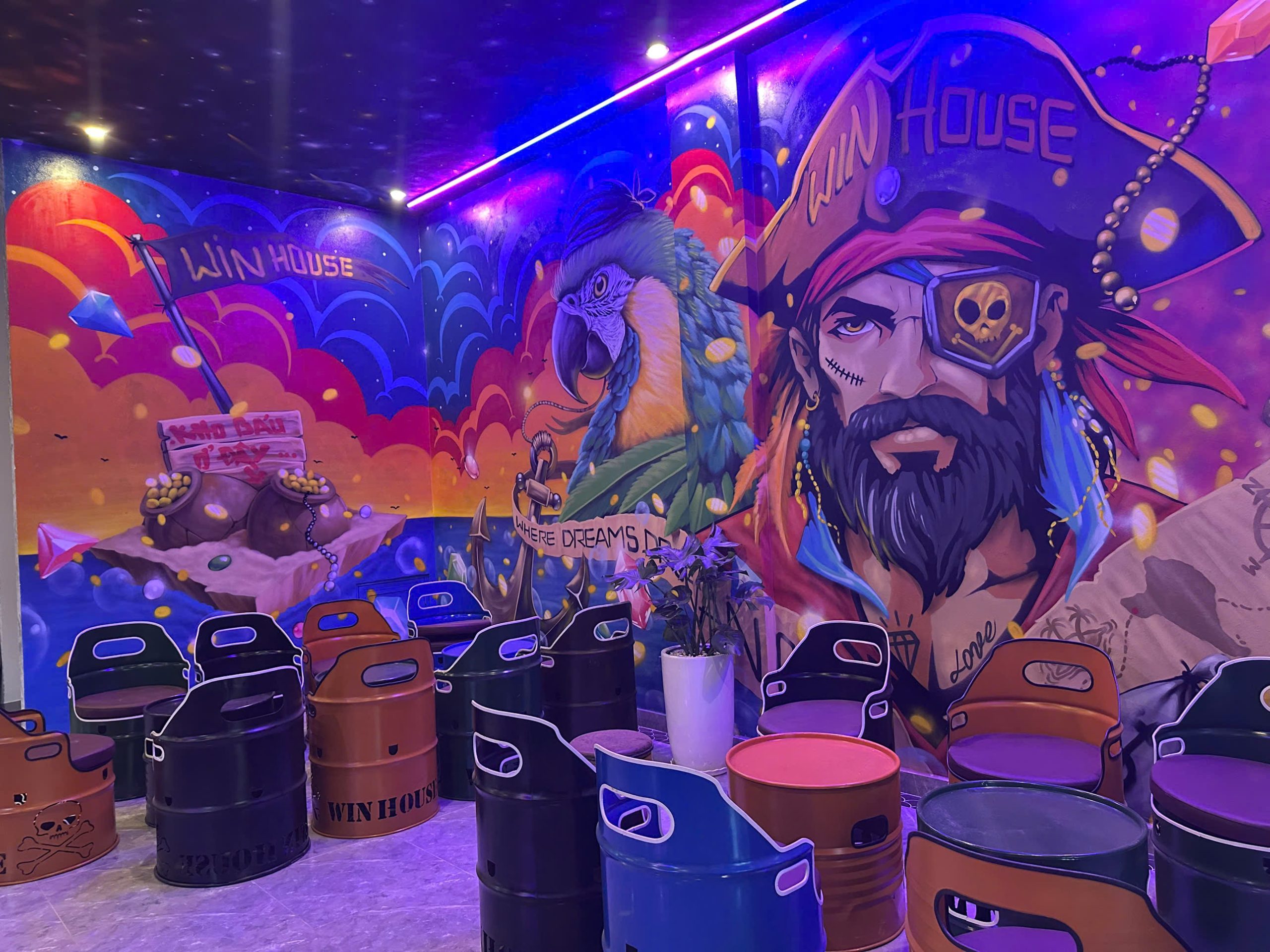 Mẫu bàn ghế thùng phi cafe