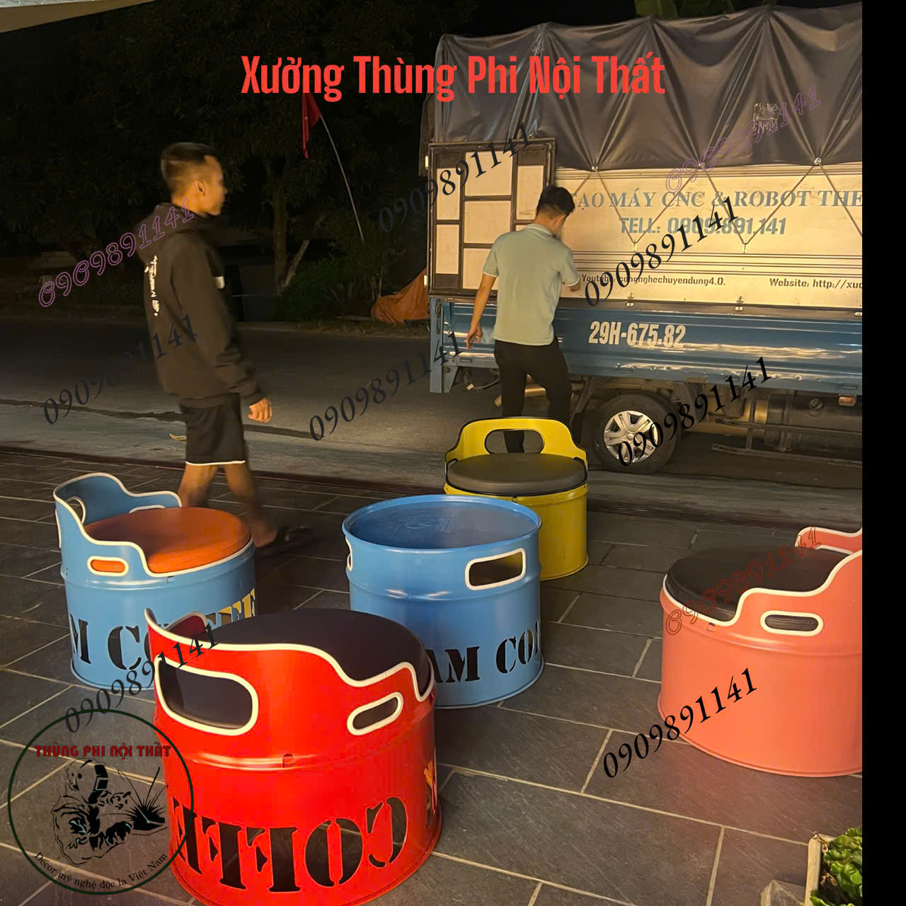 Bộ bàn ghế thùng phi đang trở thành lựa chọn hàng đầu trong các mô hình café, trà chanh, beer club hay quán bida