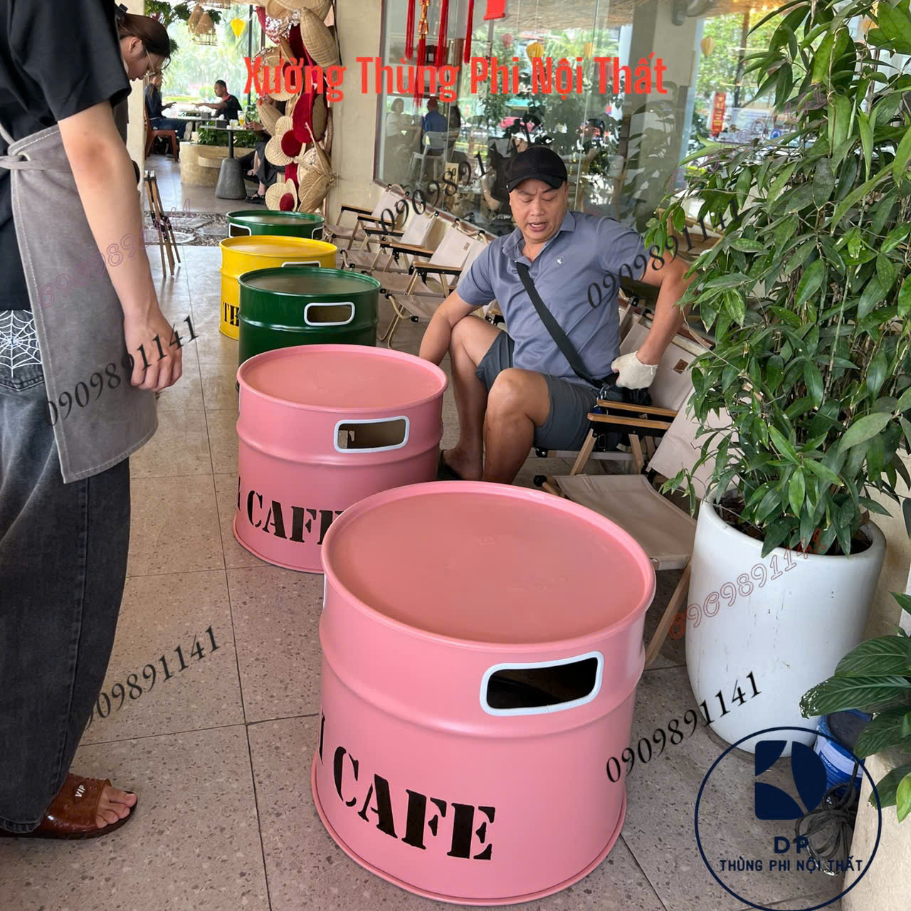 Bộ bàn ghế café tròn 2 tầng 