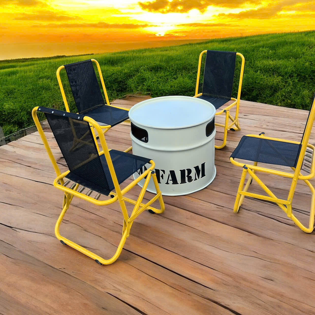 Mẫu bàn ghế thùng phi trà chanh