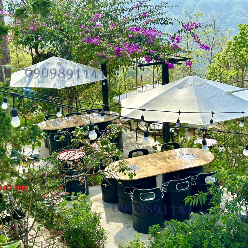 Bàn nướng thùng phi ngoài trời – Lựa chọn tốt nhất cho quán BBQ & homestay