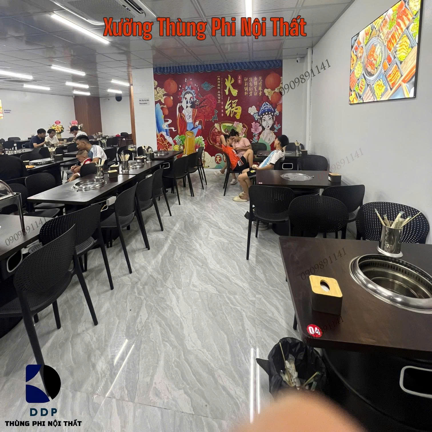 Bàn nướng mini mặt gỗ