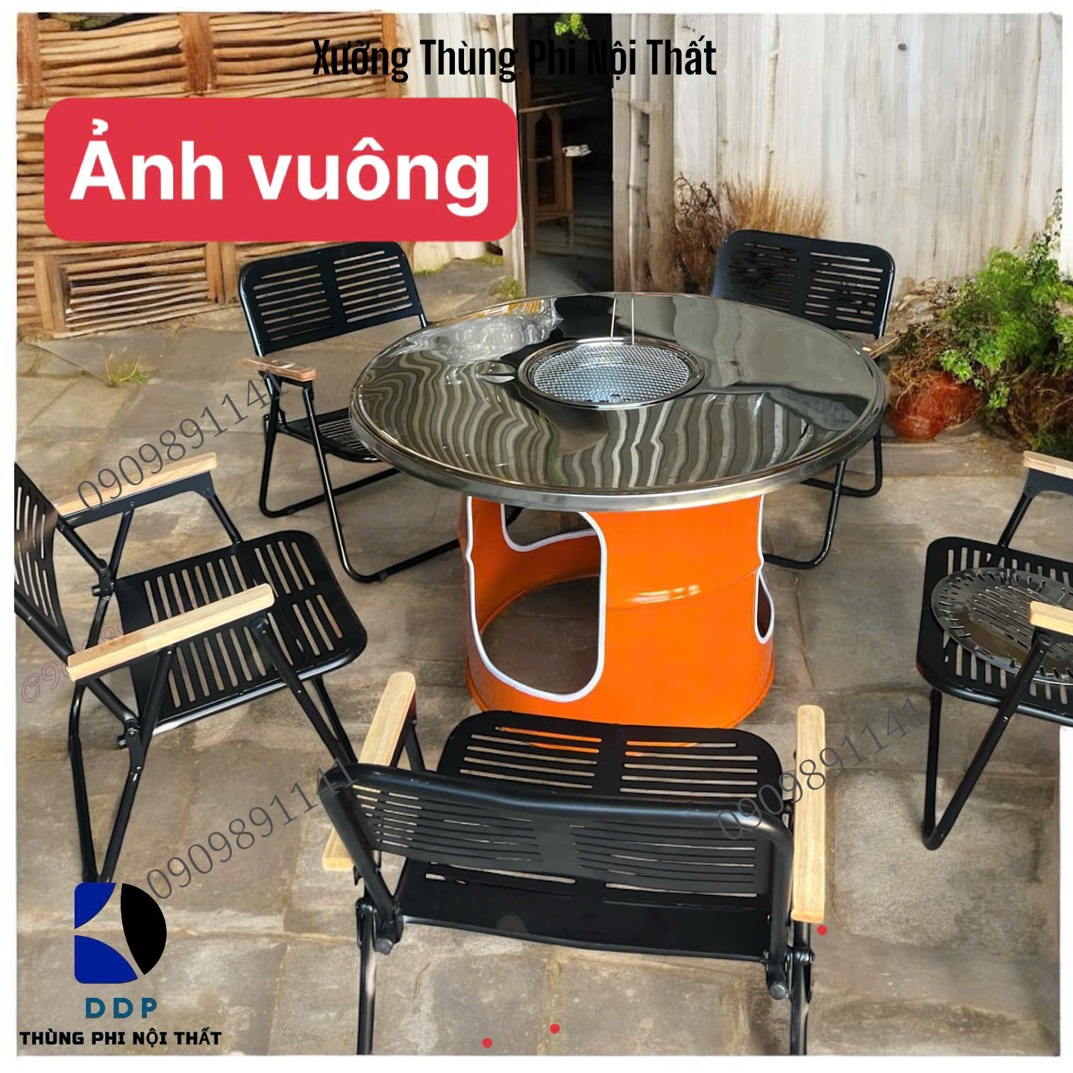 Bàn nướng mặt inox
