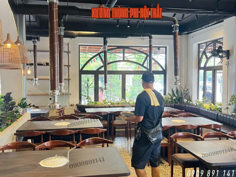 thi công hệ thống hút khói quán nướng