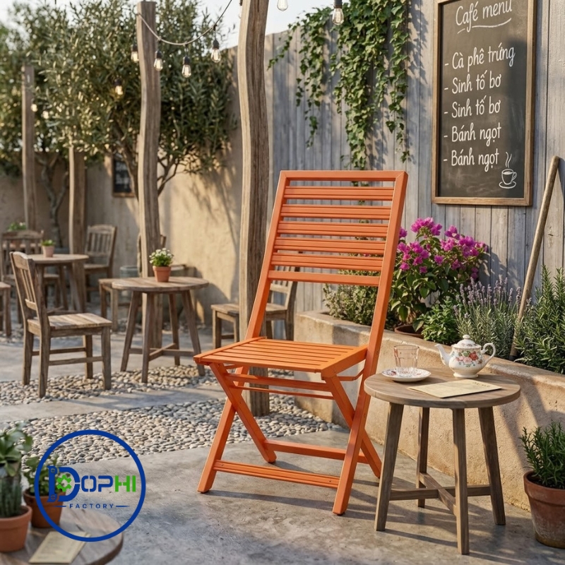 Ghế sắt cafe gấp gọn